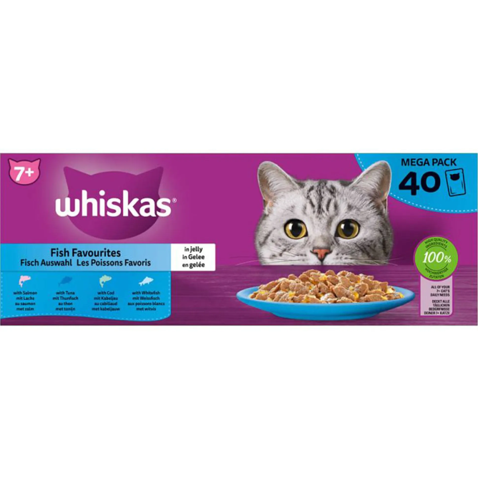 Whiskas 7+ natvoer senior 40 stuks