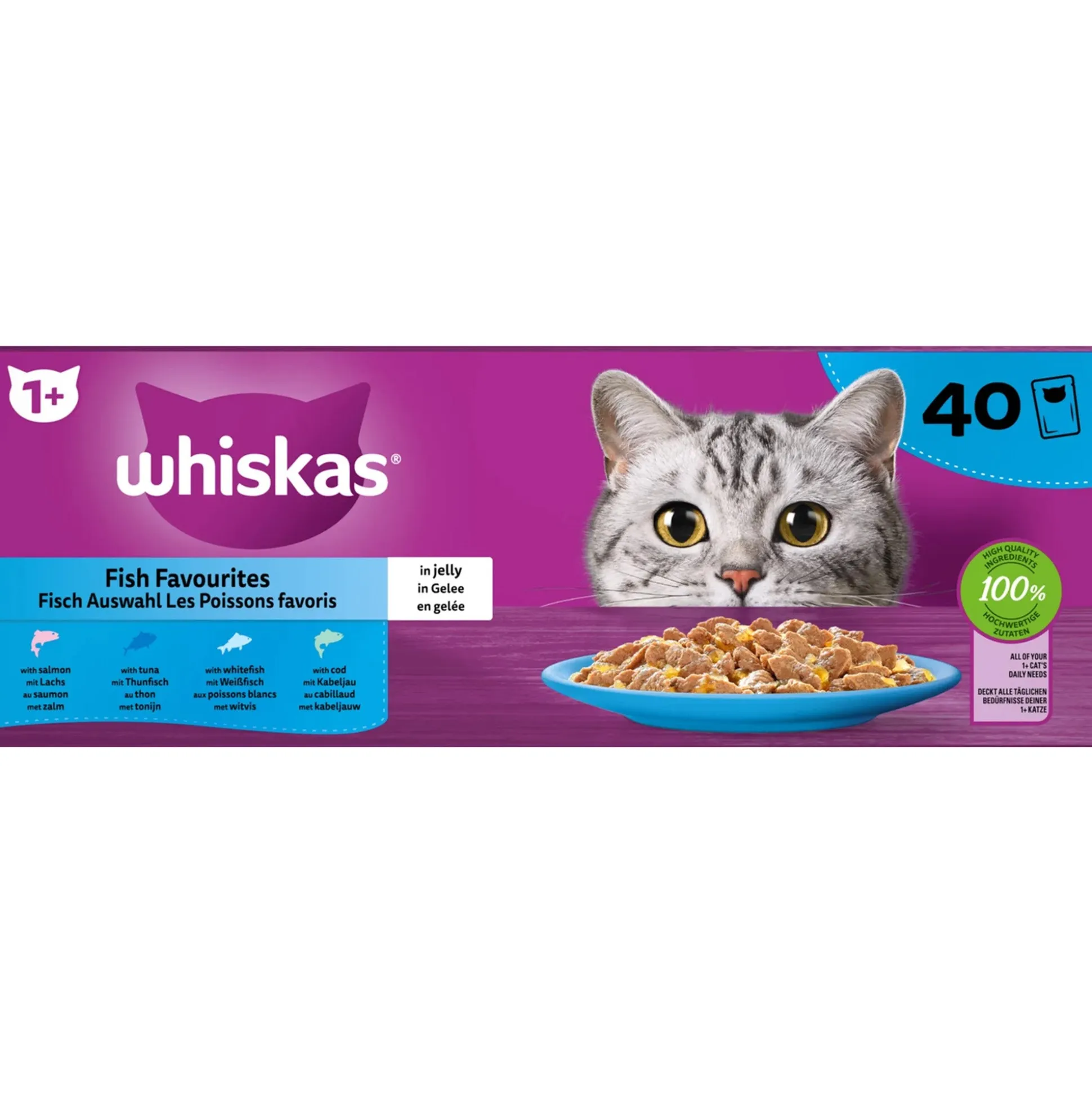 Whiskas 1+ natvoer vis 40 stuks