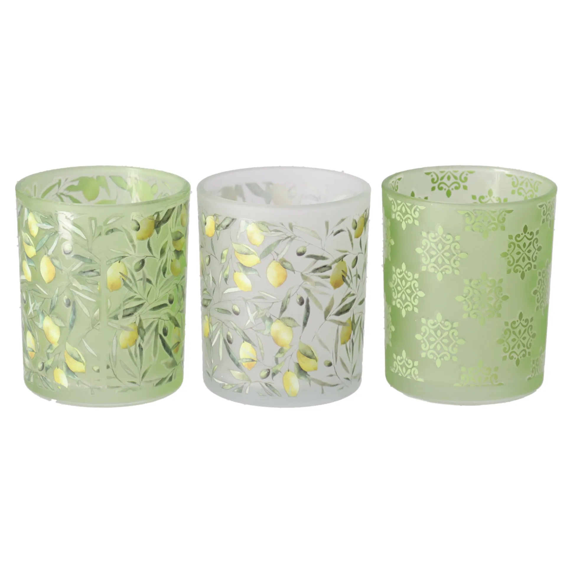 Windlicht Zitronella 10 cm 3 assorti