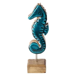 Zeepaard op voet 18 cm blauw