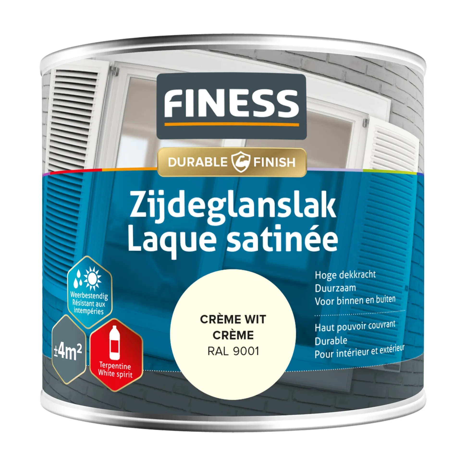 Zijdeglans crème wit 14204 250ml Finess