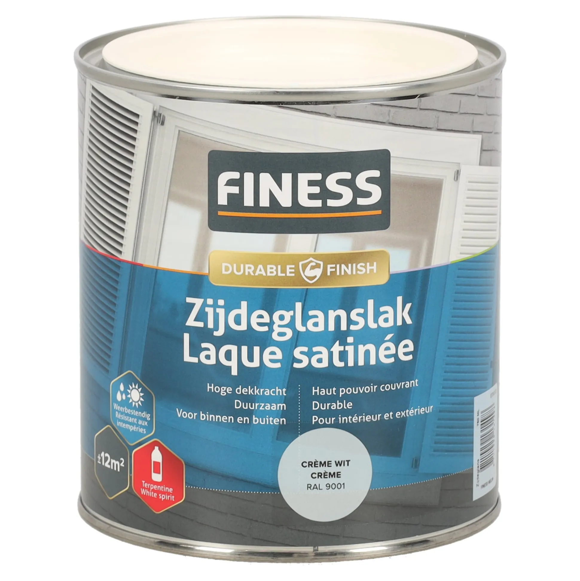 Zijdeglans crème wit 14204 750ml Finess