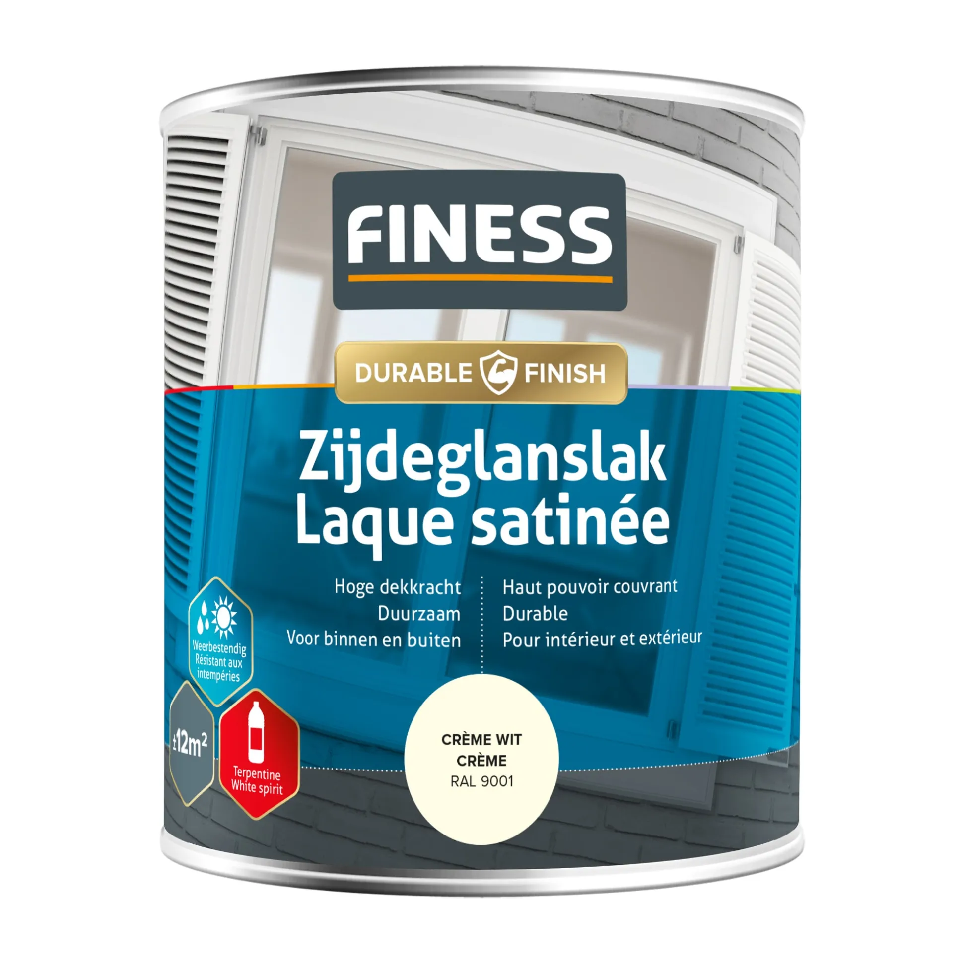 Zijdeglans crème wit 14204 750ml Finess