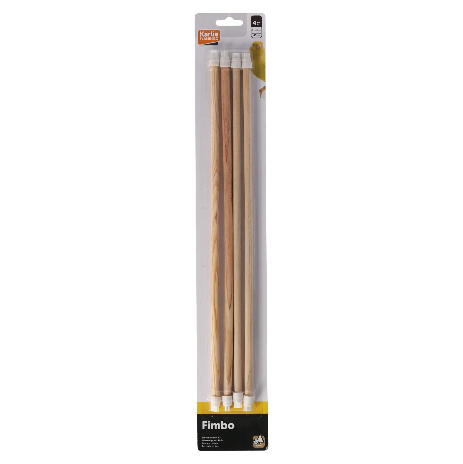 Zitstang vogel hout 45cm 4st