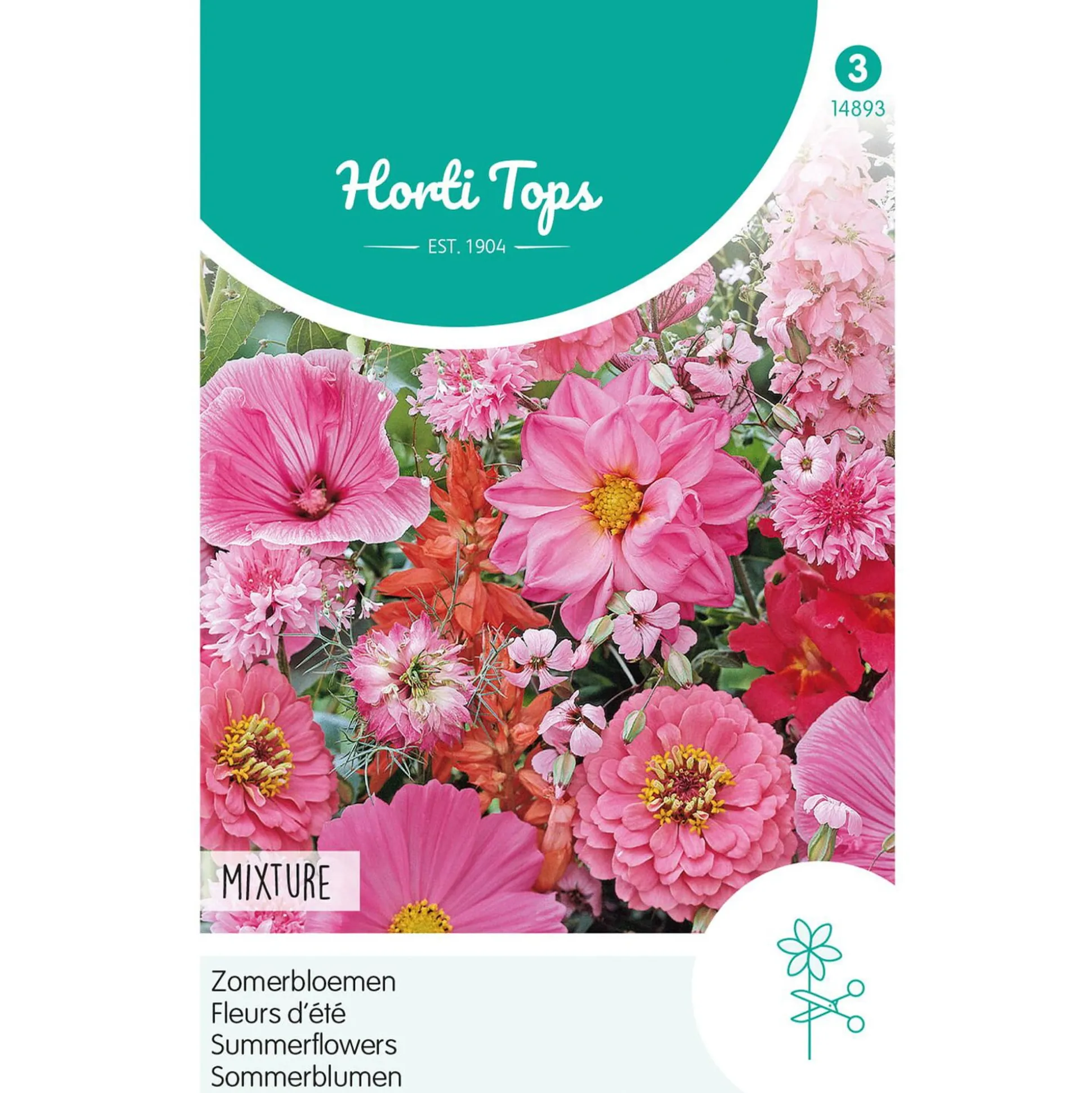 Zomerbloemen roze en rode tinten