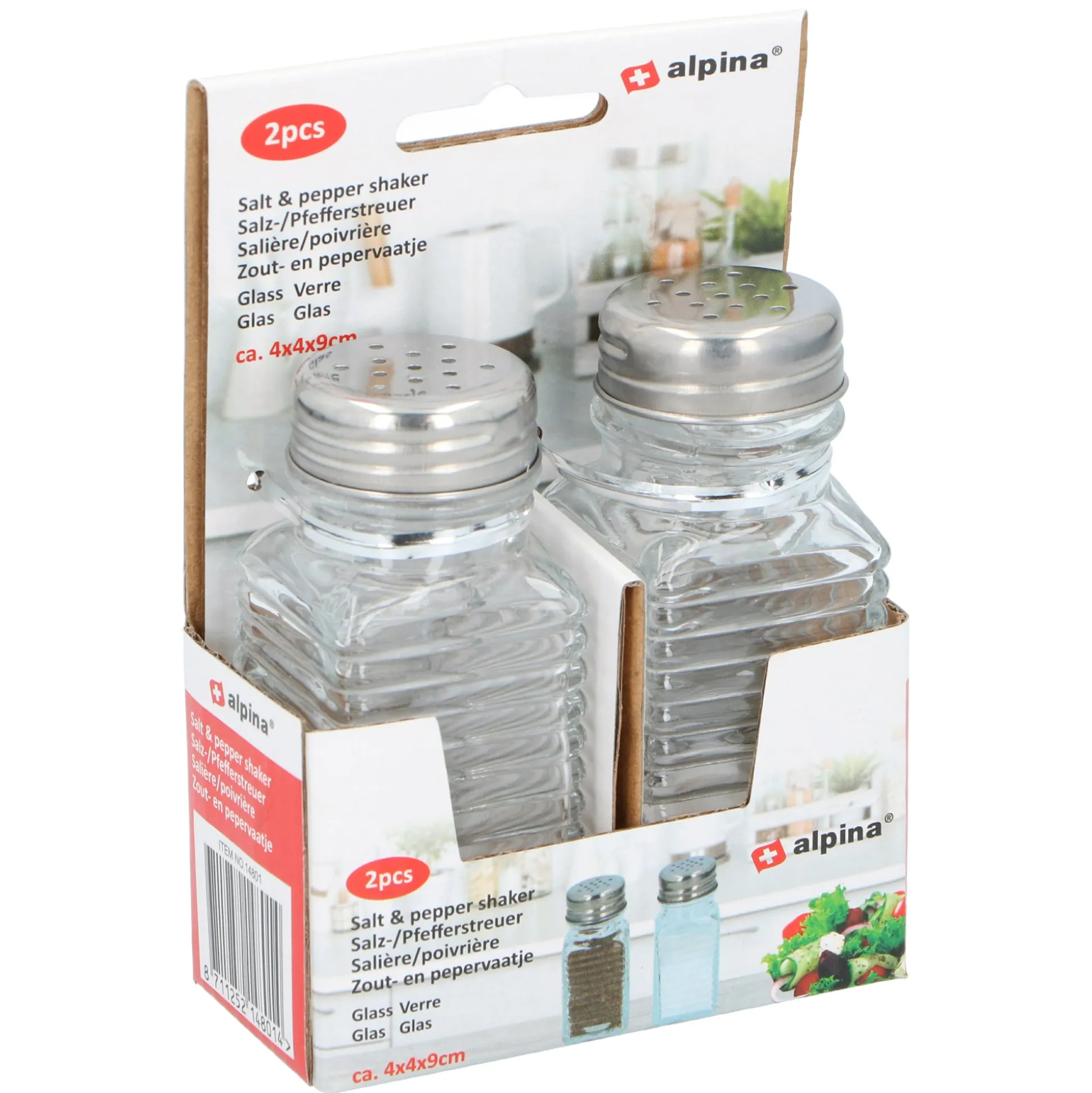 Zout en peper vat 9 x 4 cm 2st. Alpina