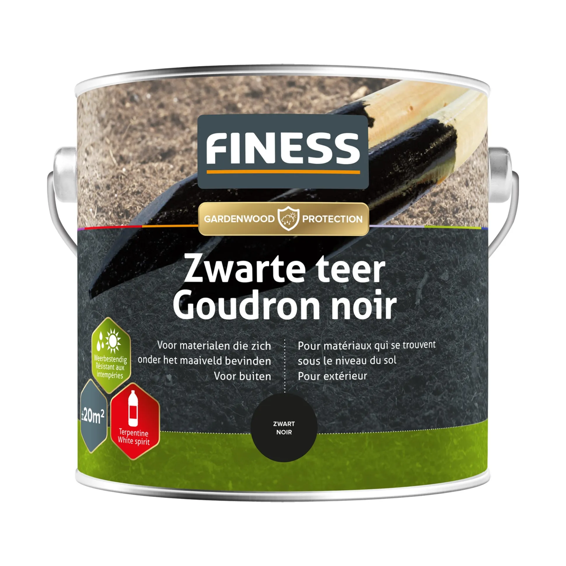 Zwarte teer 2.5L Finess
