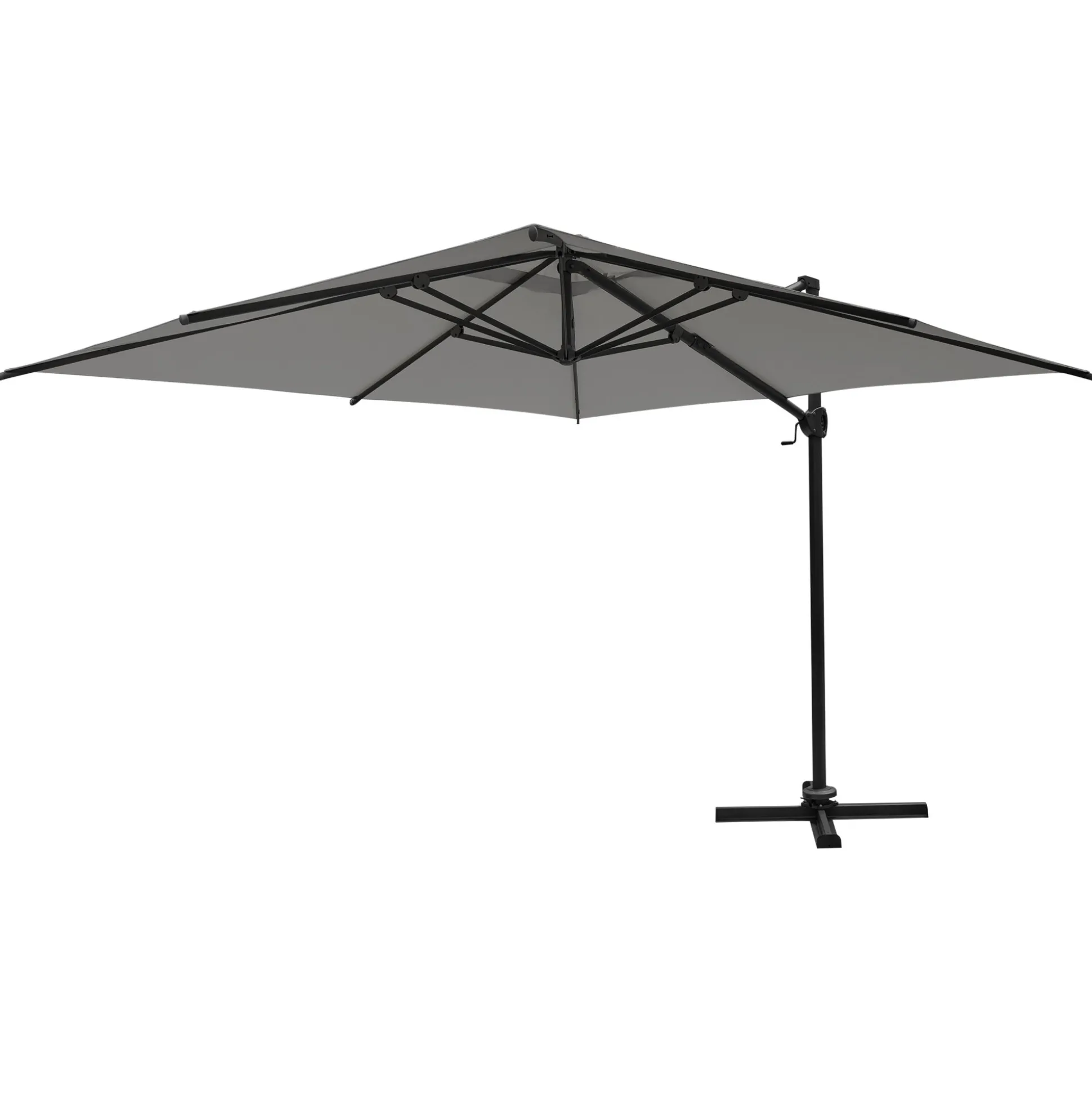 Zweefparasol roma 3x3m grijs